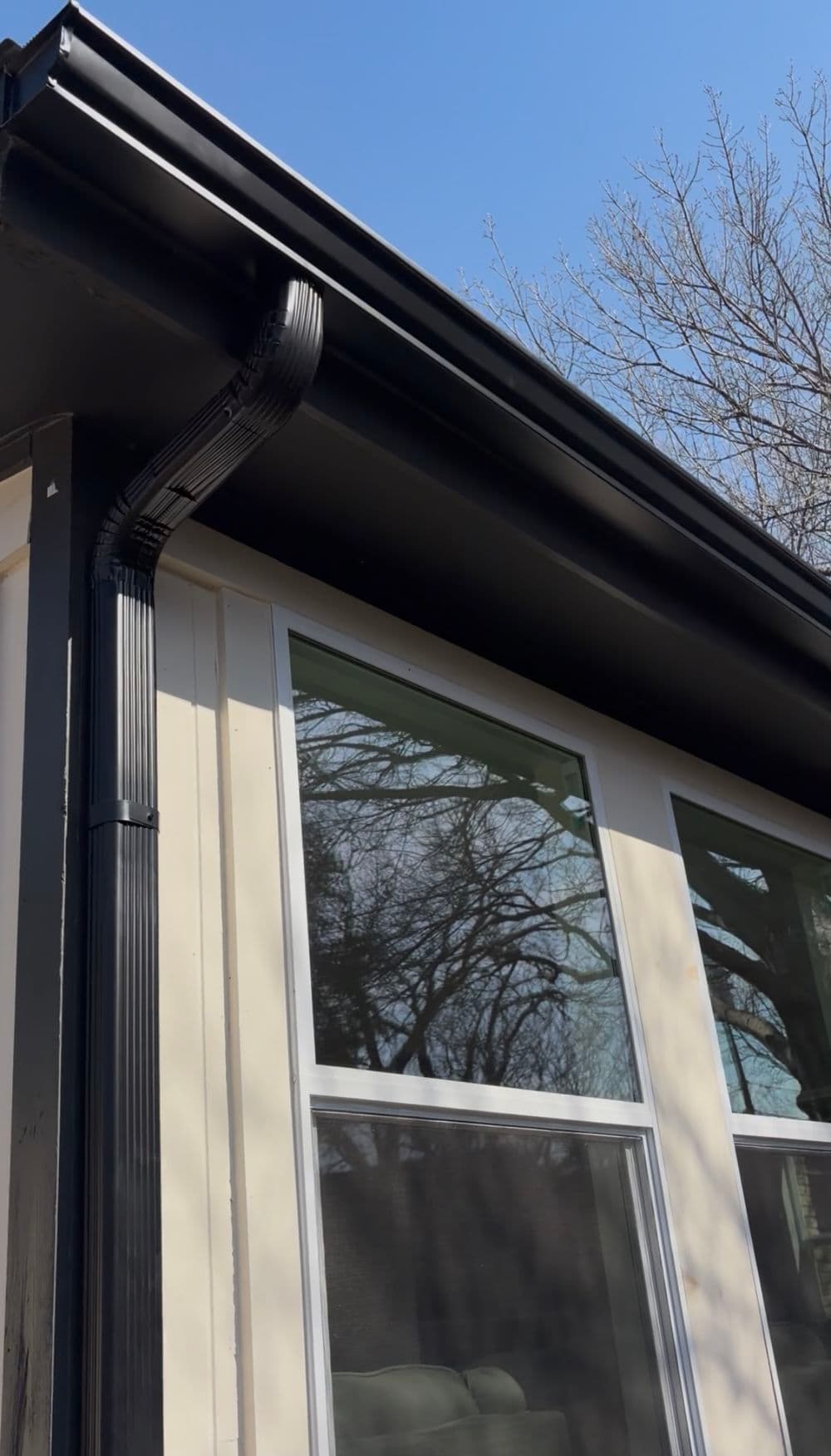 Black Gutters and Leaf Guards Finish This Fort Worth Remodel